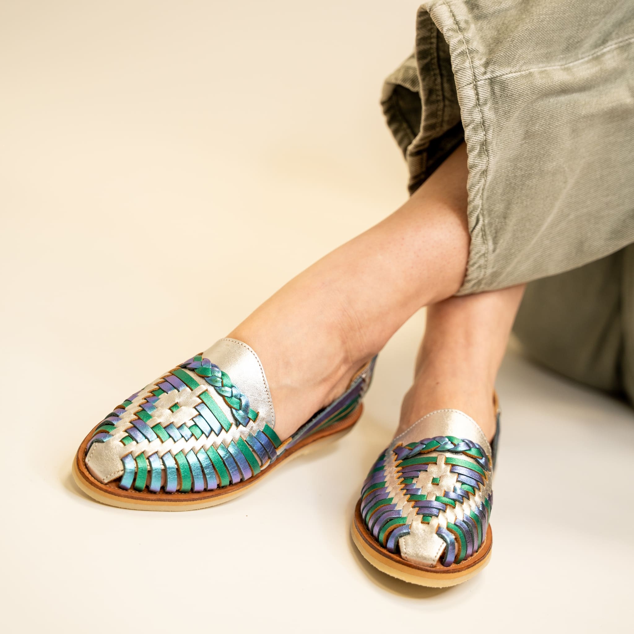 Huarache Alegre Argent Blue Mermaid - Mapache