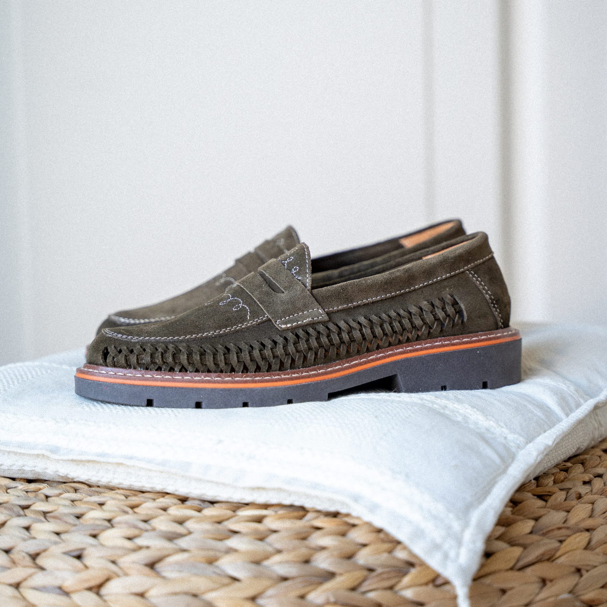 ERNESTO SUEDE OLIVE - MOCASSIN HOMME MAPACHE