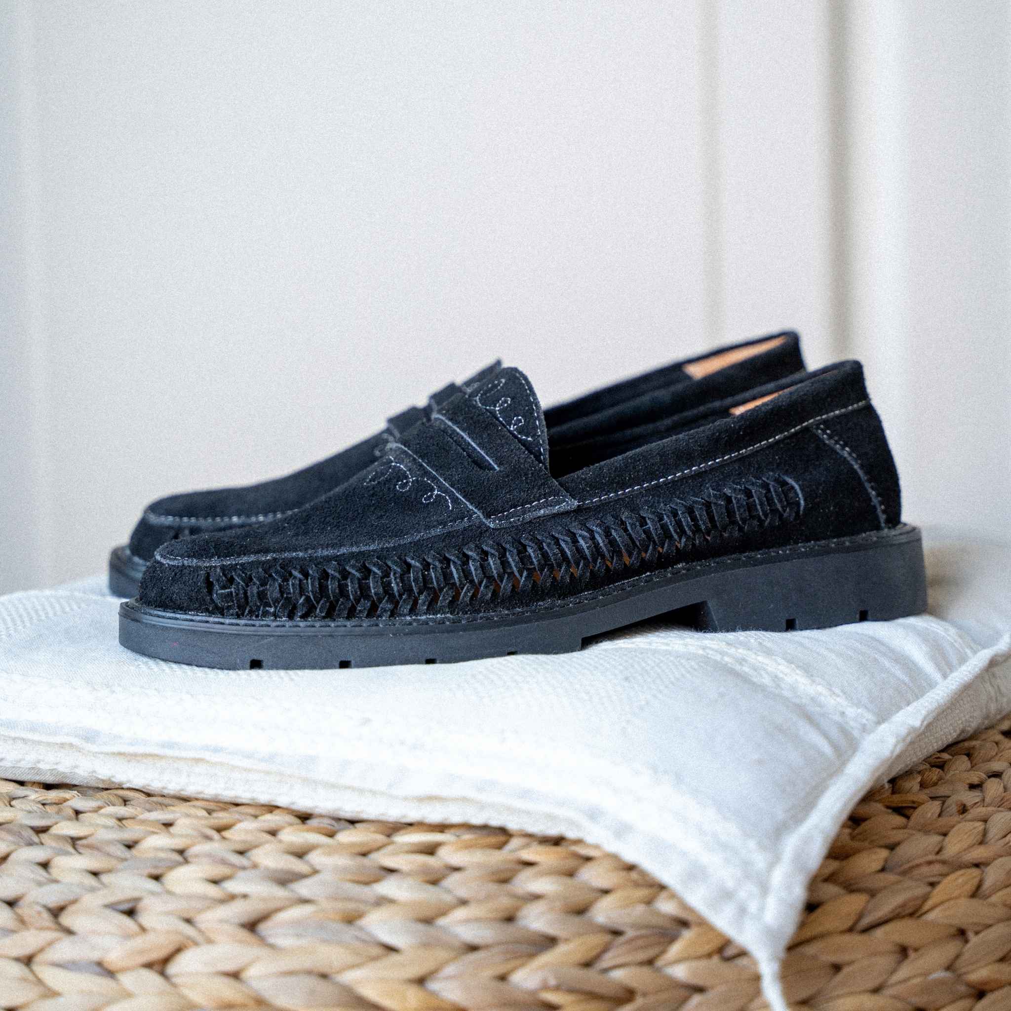 ERNESTO SUEDE NOIR - MOCASSIN HOMME MAPACHE