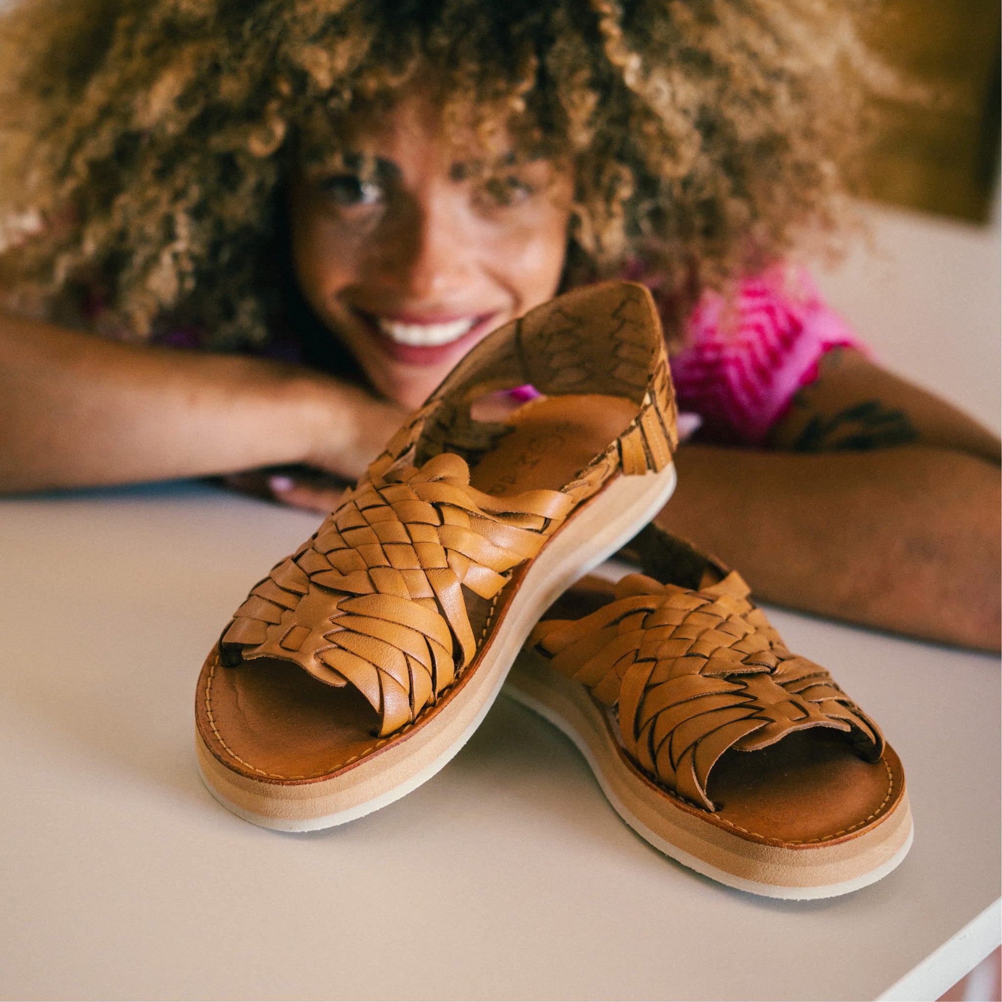 FRIDA CAMEL - SANDALE FEMME MAPACHE