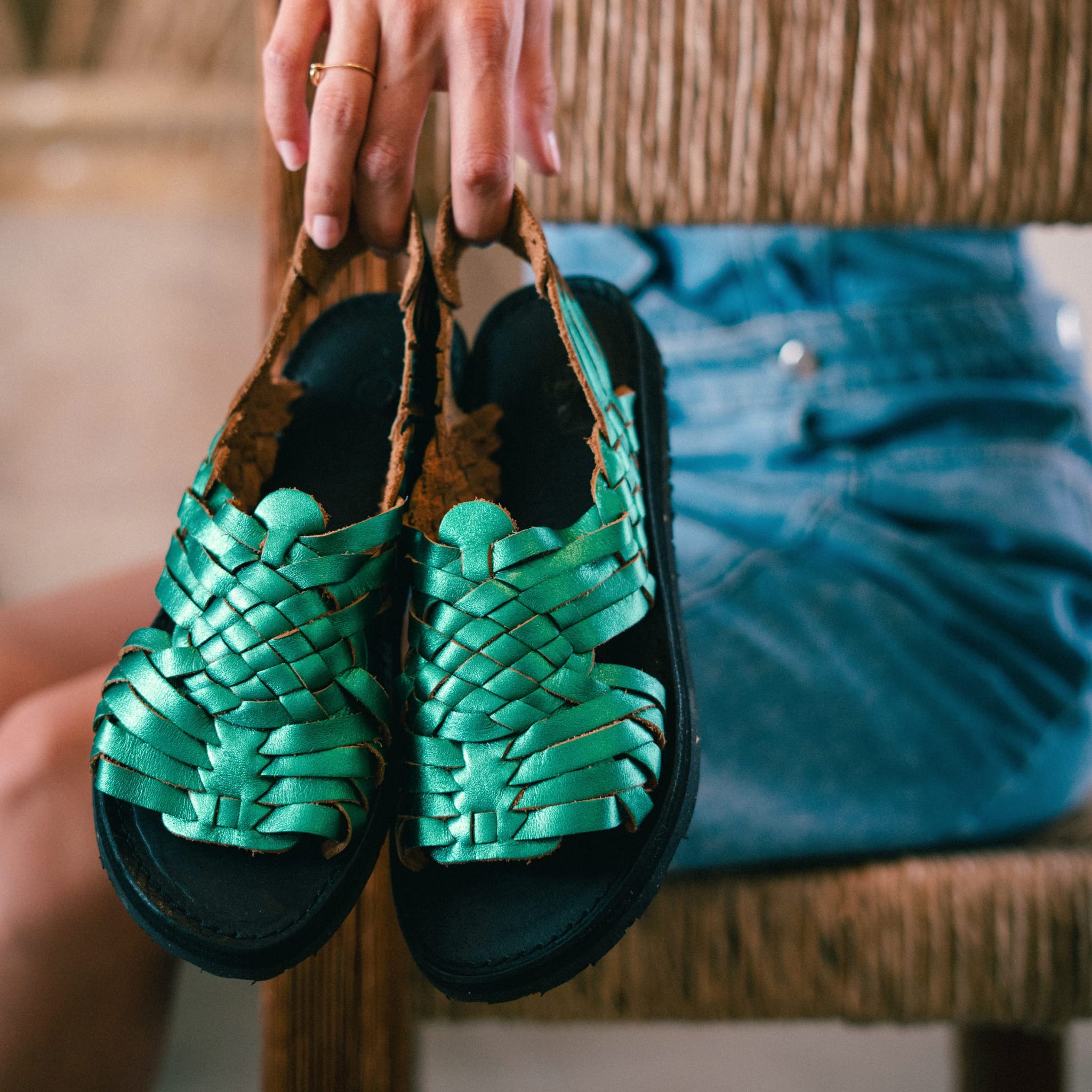 FRIDA VERT ÉMERAUDE - SANDALE FEMME MAPACHE