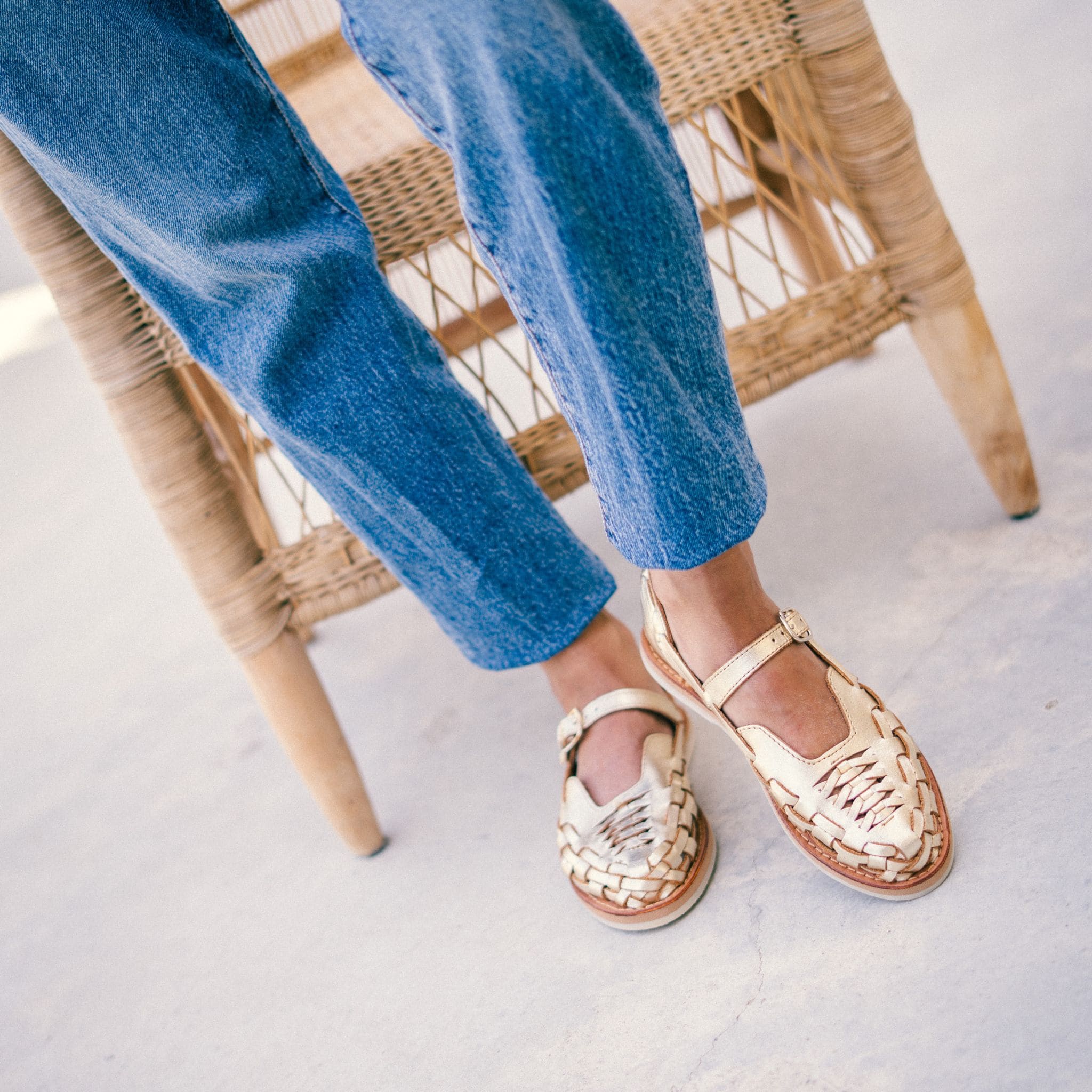 Gaby Champagne - Huarache Ballerine Mapache