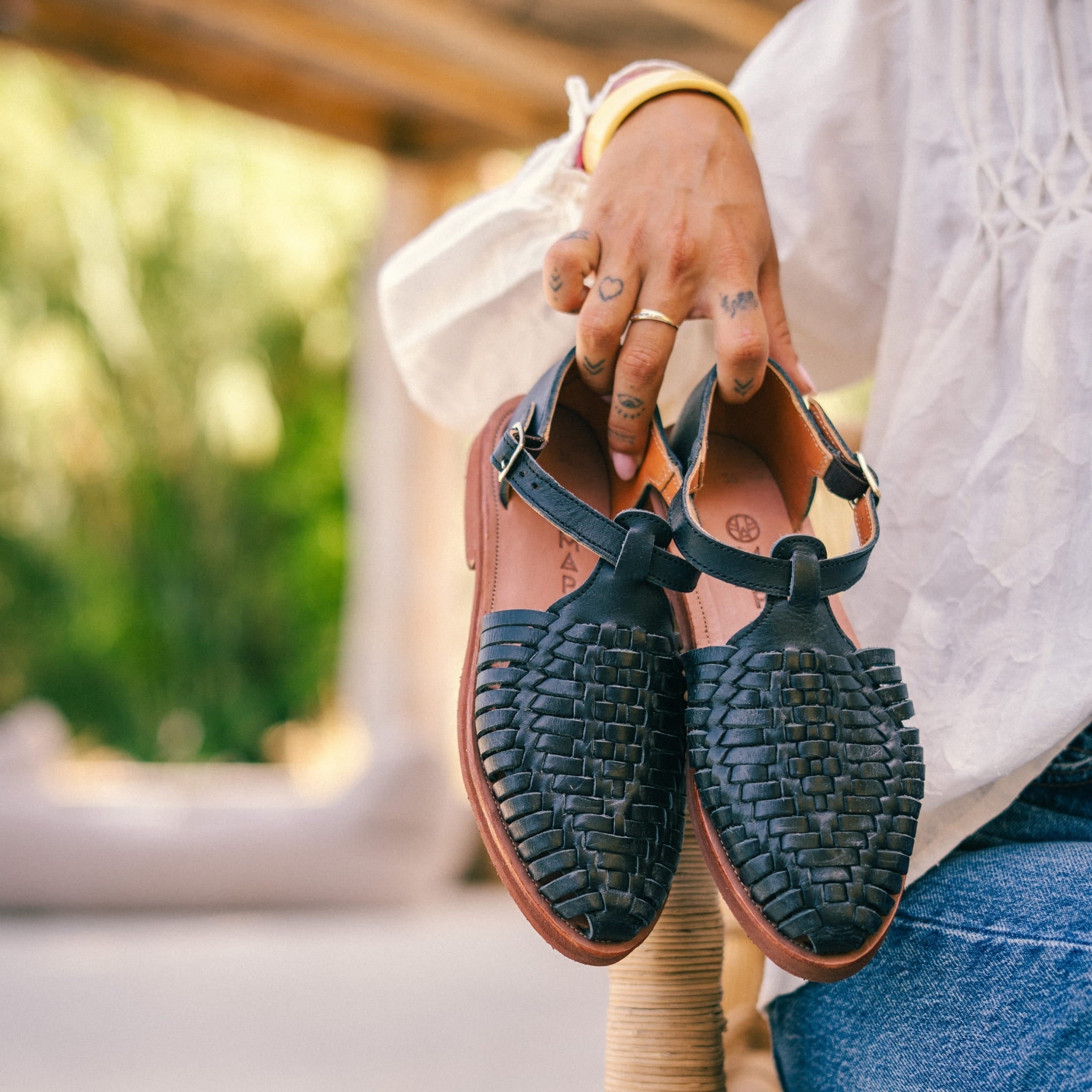 PEONIA NOIR - HUARACHE FEMME MAPACHE 