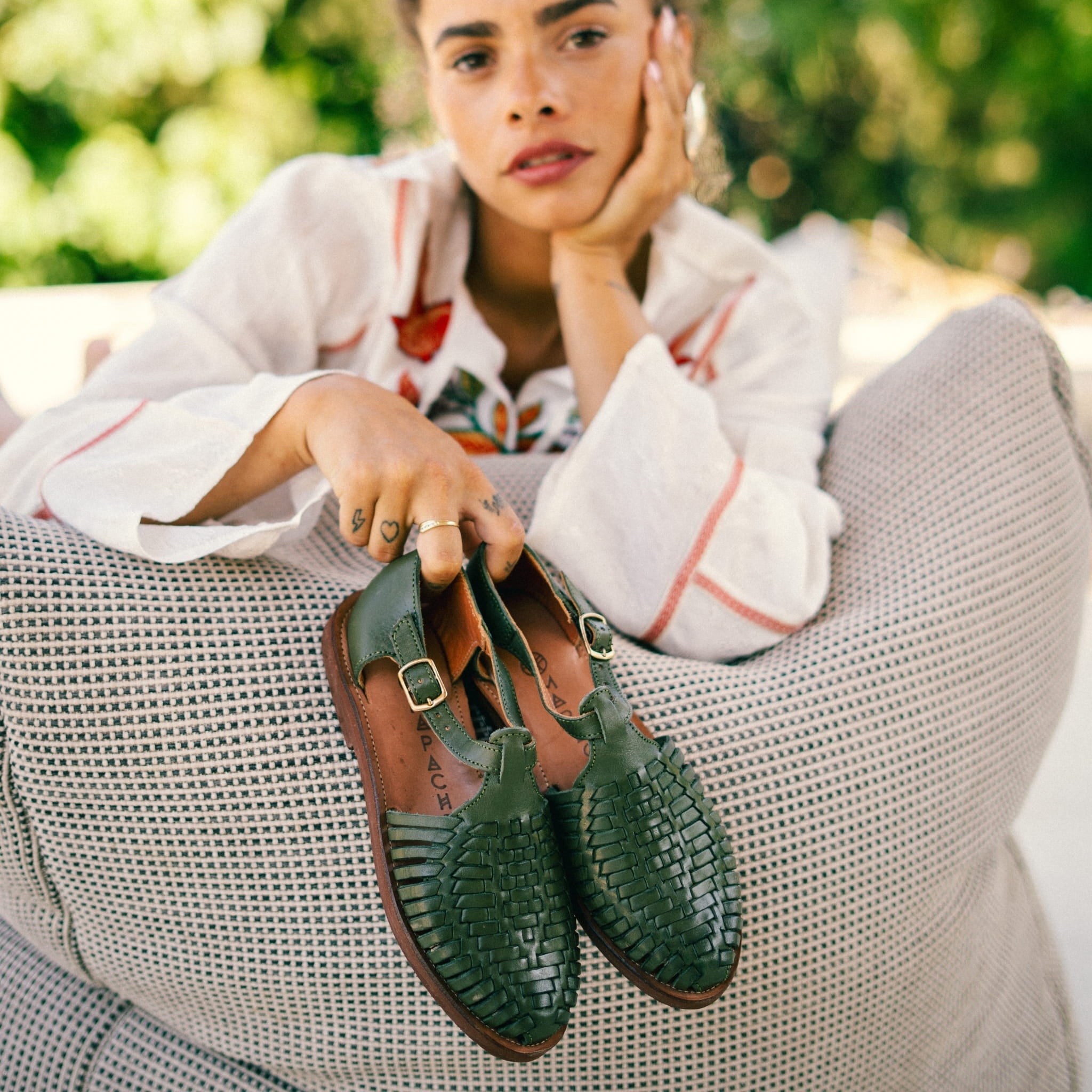 PEONIA OLIVE - HUARACHE FEMME MAPACHE