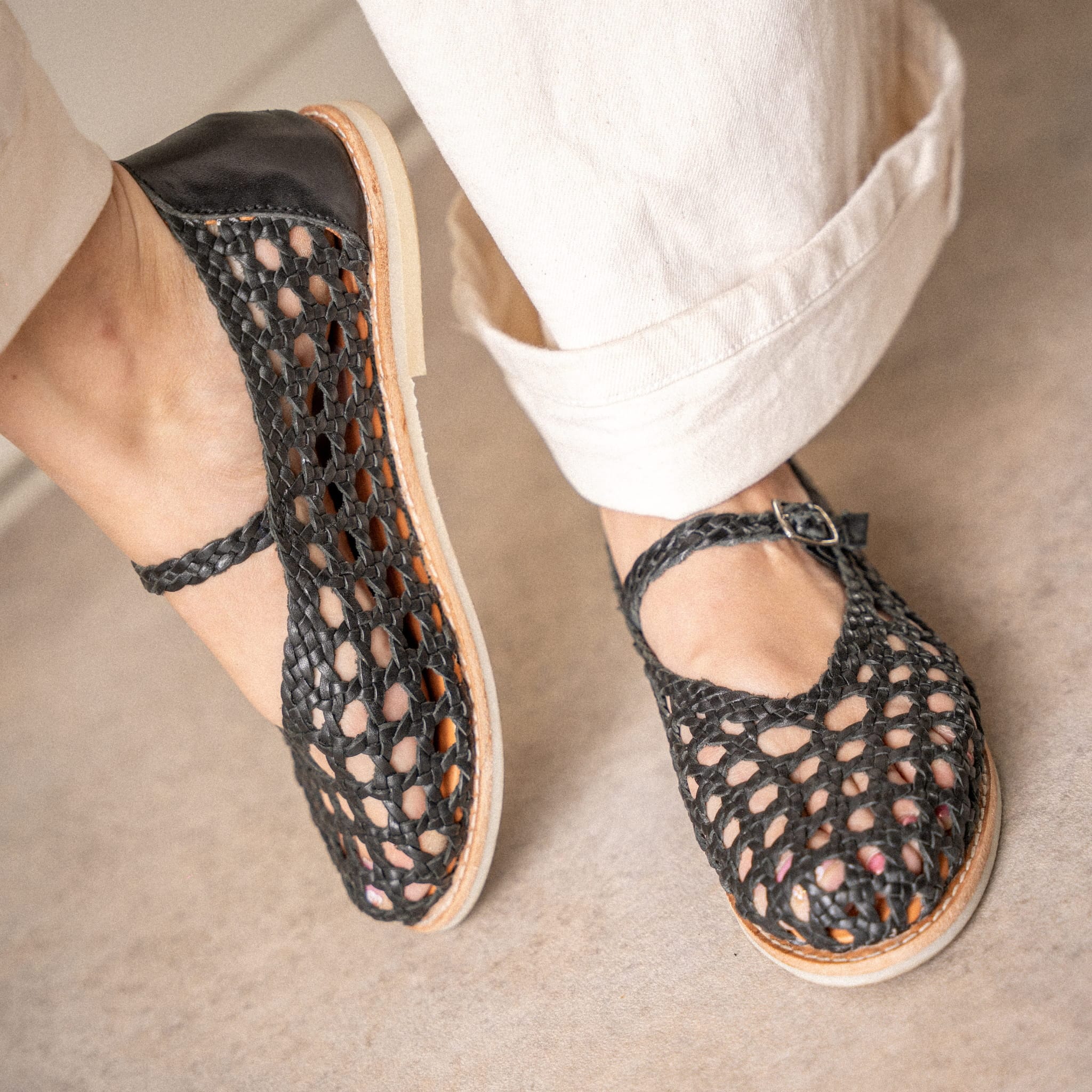 PIA NOIR - HUARACHE FEMME MAPACHE